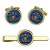 1st Queen's Dragoon Guards Crest, British Army Cufflinks and Tie Clip Set