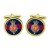 Blues and Royals Badge, British Army Cufflinks in Chrome Box
