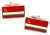 Tajik Soviet Flag Cufflinks in Chrome Box