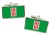 Umbria (Italy) Flag Cufflinks in Chrome Box