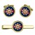 Household Division, British Army ER Cufflinks and Tie Clip Set