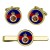 Life Guards, British Army CR Cufflinks and Tie Clip Set