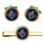 Queen's Division, British Army ER Cufflinks and Tie Clip Set