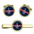 Queen's Gurkha Signals (QGS), British Army CR Cufflinks and Tie Clip Set
