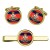 Royal Monmouthshire Royal Engineers (R Mon RE), British Army CR Cufflinks and Tie Clip Set