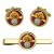 Royal Regiment of Fusiliers Badge, British Army ER Cufflinks and Tie Clip Set