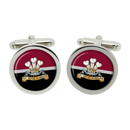 10th Royal Hussars (Prince of Wales's Own), British Army Cufflinks in Chrome Box