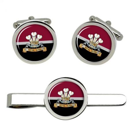 10th Royal Hussars (Prince of Wales's Own), British Army Cufflinks and Tie Clip Set