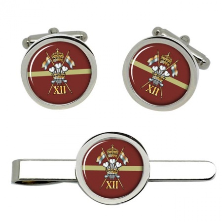 12th Royal Lancers, British Army Cufflinks and Tie Clip Set