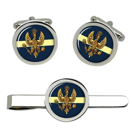 14th/20th King's Hussars, British Army Cufflinks and Tie Clip Set