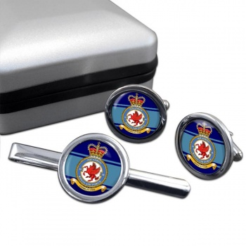 No. 18 Squadron (Royal Air Force) Round Cufflink and Tie Clip Set