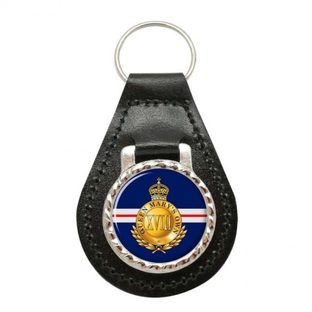 18th Royal Hussars (Queen Mary's Own), British Army Leather Key Fob