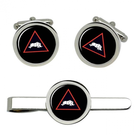 1 Division, British Army Cufflinks and Tie Clip Set