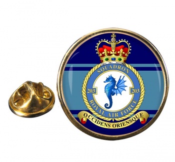 No. 203 Squadron (Royal Air Force) Round Pin Badge