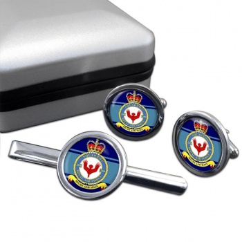 No. 209 Squadron (Royal Air Force) Round Cufflink and Tie Clip Set