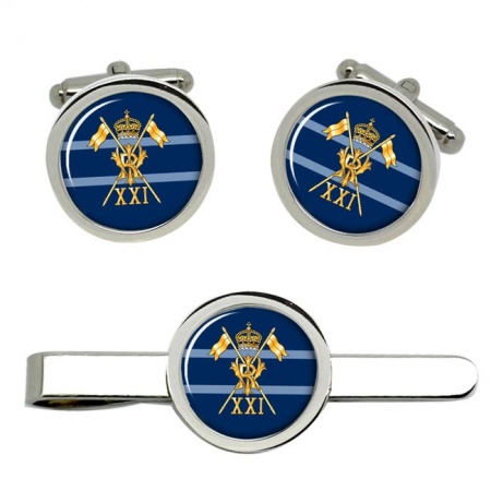 21st Lancers (Empress of India's), British Army Cufflinks and Tie Clip Set