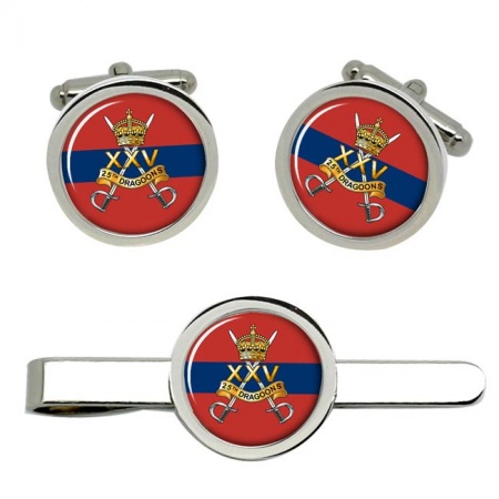 25th Dragoons, British Army Cufflinks and Tie Clip Set