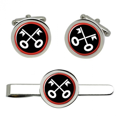 2nd Division Infantry, British Army Cufflinks and Tie Clip Set