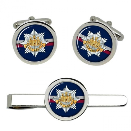 2nd East Anglian Regiment, British Army Cufflinks and Tie Clip Set