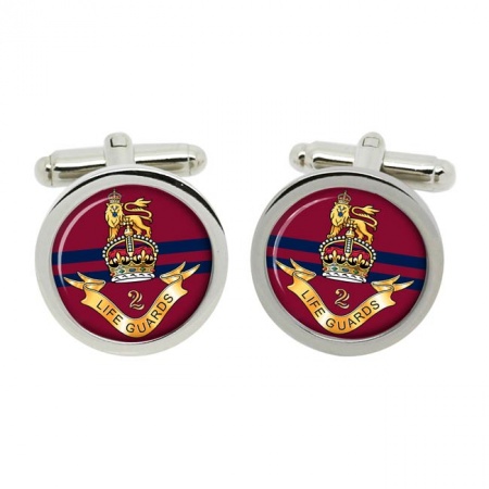 2nd Life Guards Cypher, British Army Cufflinks in Chrome Box