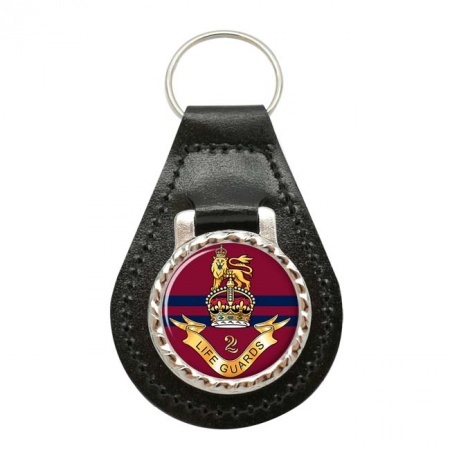 2nd Life Guards Cypher, British Army Leather Key Fob