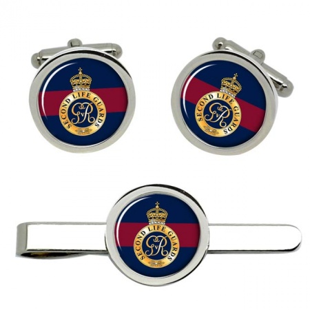 2nd Life Guards, British Army Cufflinks and Tie Clip Set