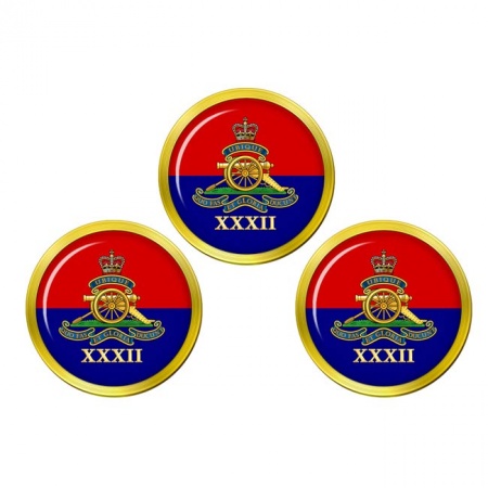 32nd Regiment, Royal Artillery, British Army ER Golf Ball Markers