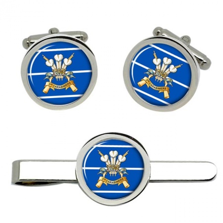 3rd Carabiniers The Prince of Wales's Dragoon Guards, British Army Cufflinks and Tie Clip Set