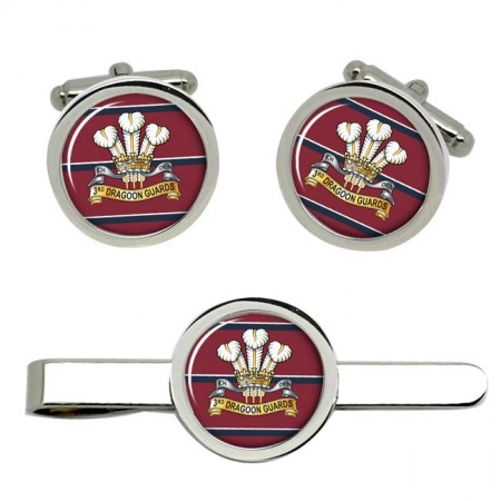 3rd Prince of Wales's Dragoon Guards, British Army Cufflinks and Tie Clip Set