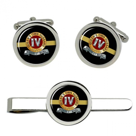 4th Queen's Own Hussars, British Army Cufflinks and Tie Clip Set