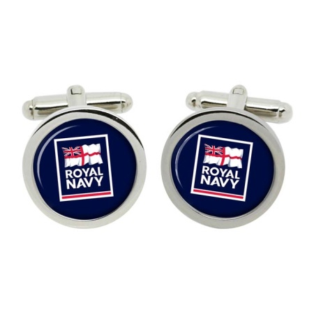 Royal Navy Logo Cufflinks in Box