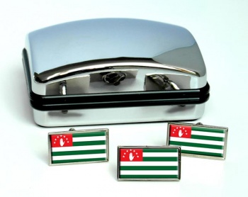 Abkhazia Flag Cufflink and Tie Pin Set