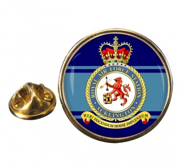 RAF Station Acklington Round Pin Badge