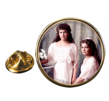 Anastasia and Maria Round Pin Badge