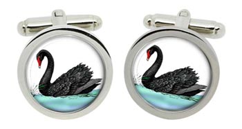 Black Swan Cufflinks in Chrome Box
