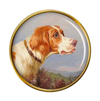 Head Study of a Pointer by Colin Graeme Roe Pin Badge