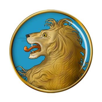 Heraldic Lion's Head Pin Badge