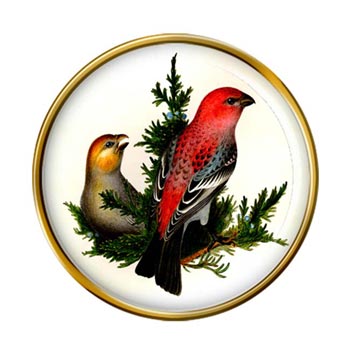 Pine Grosbeak Pin Badge