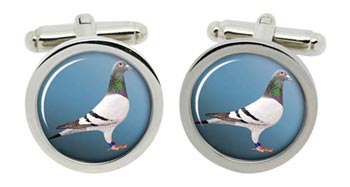 Racing Pigeon Cufflinks in Chrome Box