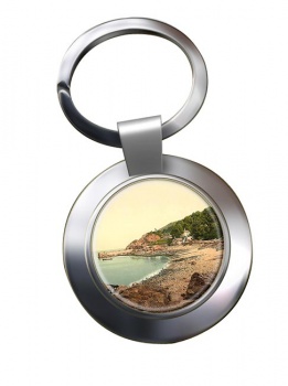 Babbacombe Beach Torquay Chrome Key Ring