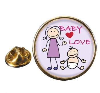 Baby Love Round Pin Badge