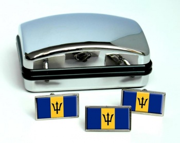Barbados Flag Cufflink and Tie Pin Set