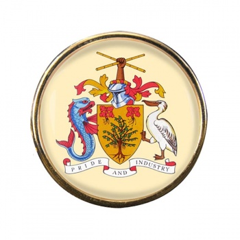 Barbados Round Pin Badge