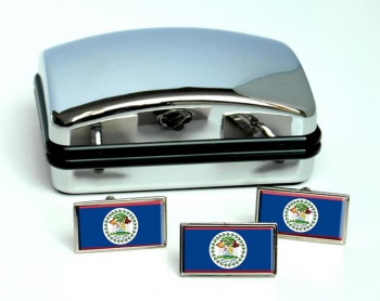 Belize Flag Cufflink and Tie Pin Set