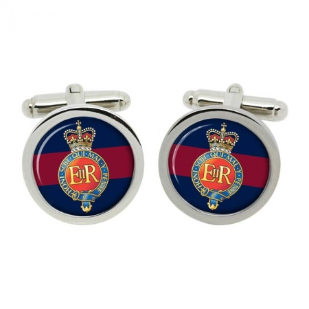 Blues and Royals Badge, British Army Cufflinks in Chrome Box
