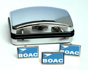BOAC Rectangle Cufflink and Tie Pin Set