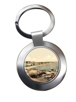Boating Beach Dawlish Devon Chrome Key Ring
