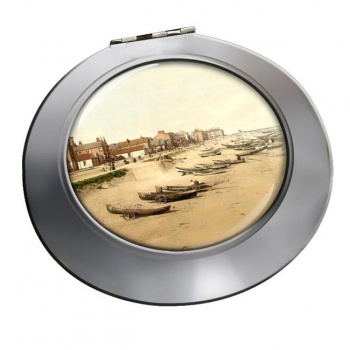 Boats on the Beach at Redcar Chrome Mirror