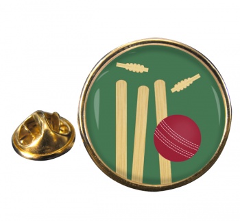 Bowled (Cricket) Round Pin Badge