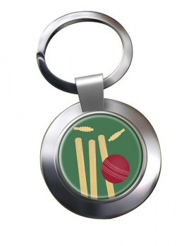Bowled (Cricket) Chrome Key Ring